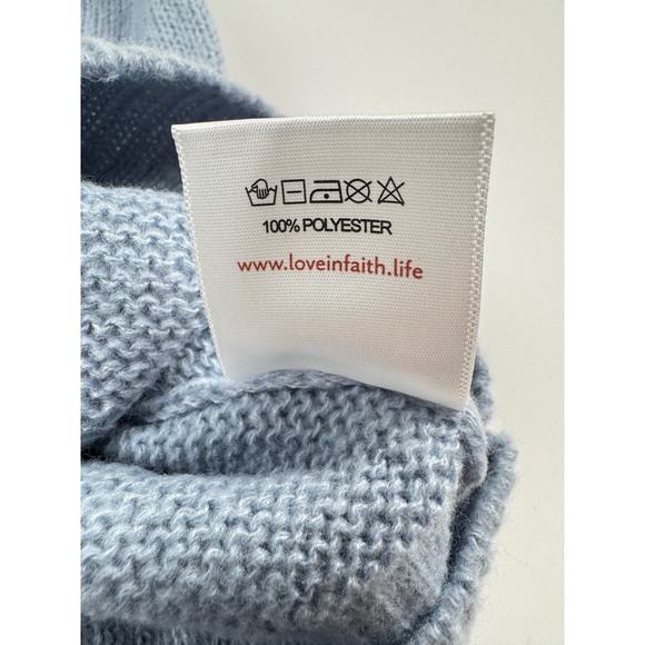 Love In Faith Mama Proverbs 31 Embroidered Sweater Blue/Gray Size Large NWT - Picture 6 of 7